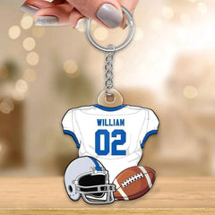 "Personalized Basketball, Soccer, American Football, Baseball Jersey Gift - Custom Acrylic Keychain for Sister, Son , Husband, Him - Perfect Sports Memorabilia Gift"