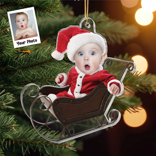 Adorable Newborn Baby - Personalized Acrylic Photo Ornament - Christmas Decorations Gifts